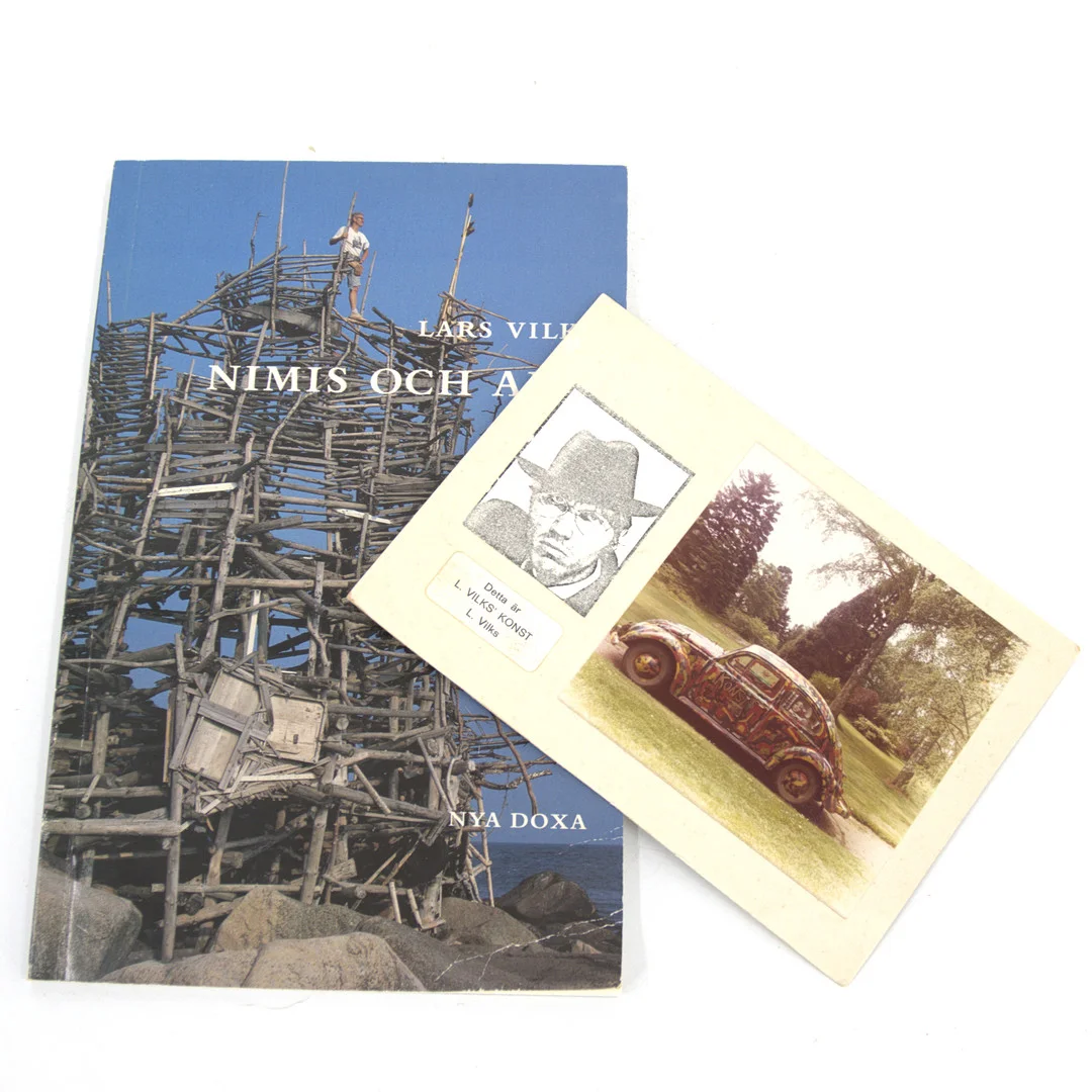 LARS VILKS. Bok och julkort, signerade, 1979, 1980. — Books — Höganäs Auktionsverk