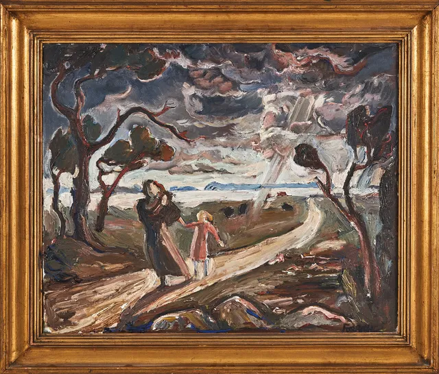 EINAR FORSETH. "Stormig dag", olja på duk, signerad Forseth, á tergo med etikett, 1930.