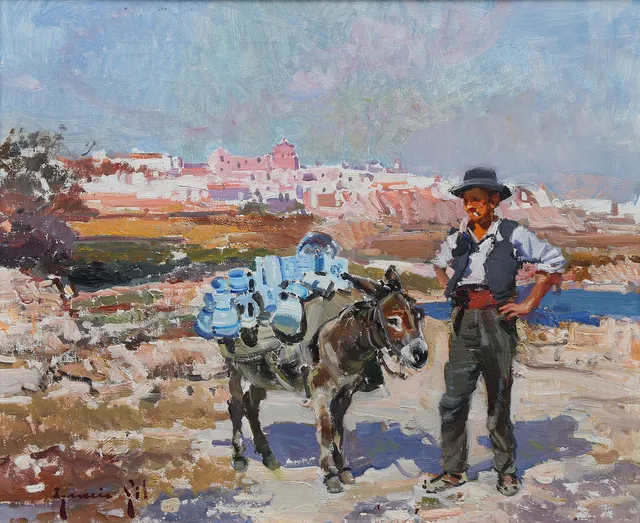 IGNACIO GIL SALA. Villager in a landscape.
