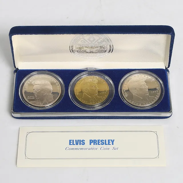 MINNESMYNT, 3 st. Elvis Presley, 1993.