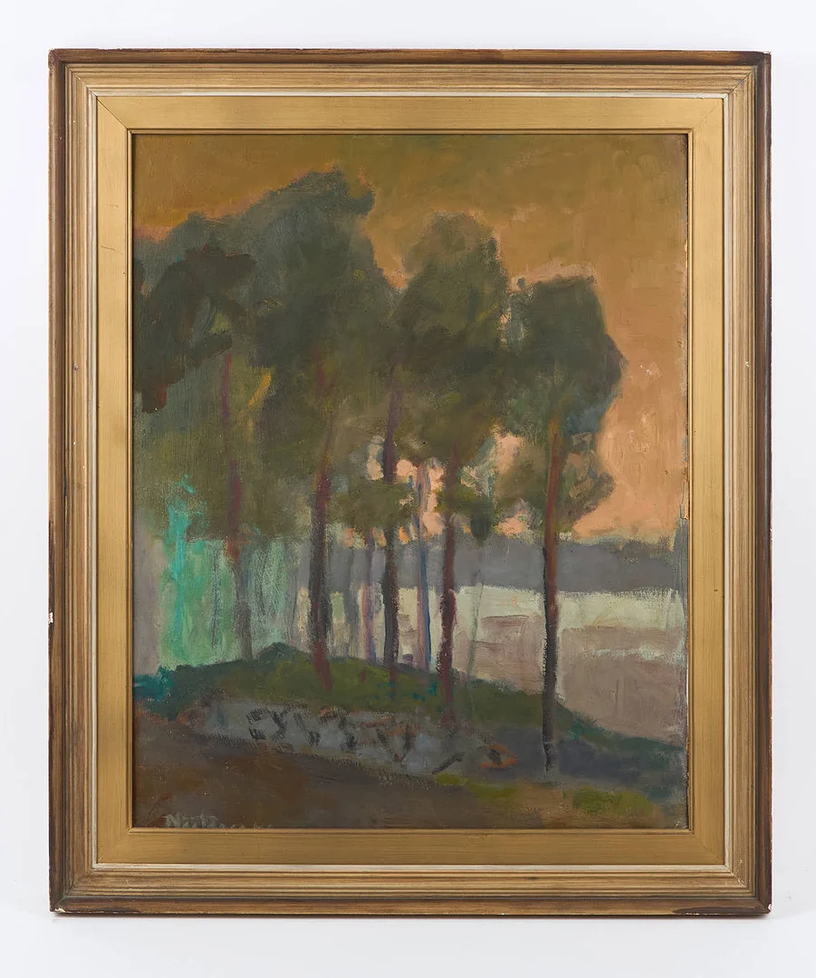 SEPPO NÄÄTÄNEN. Aftonrodnad, signerad, olja på pannå. — Paintings — Stockholms Auktionsverk Helsinki