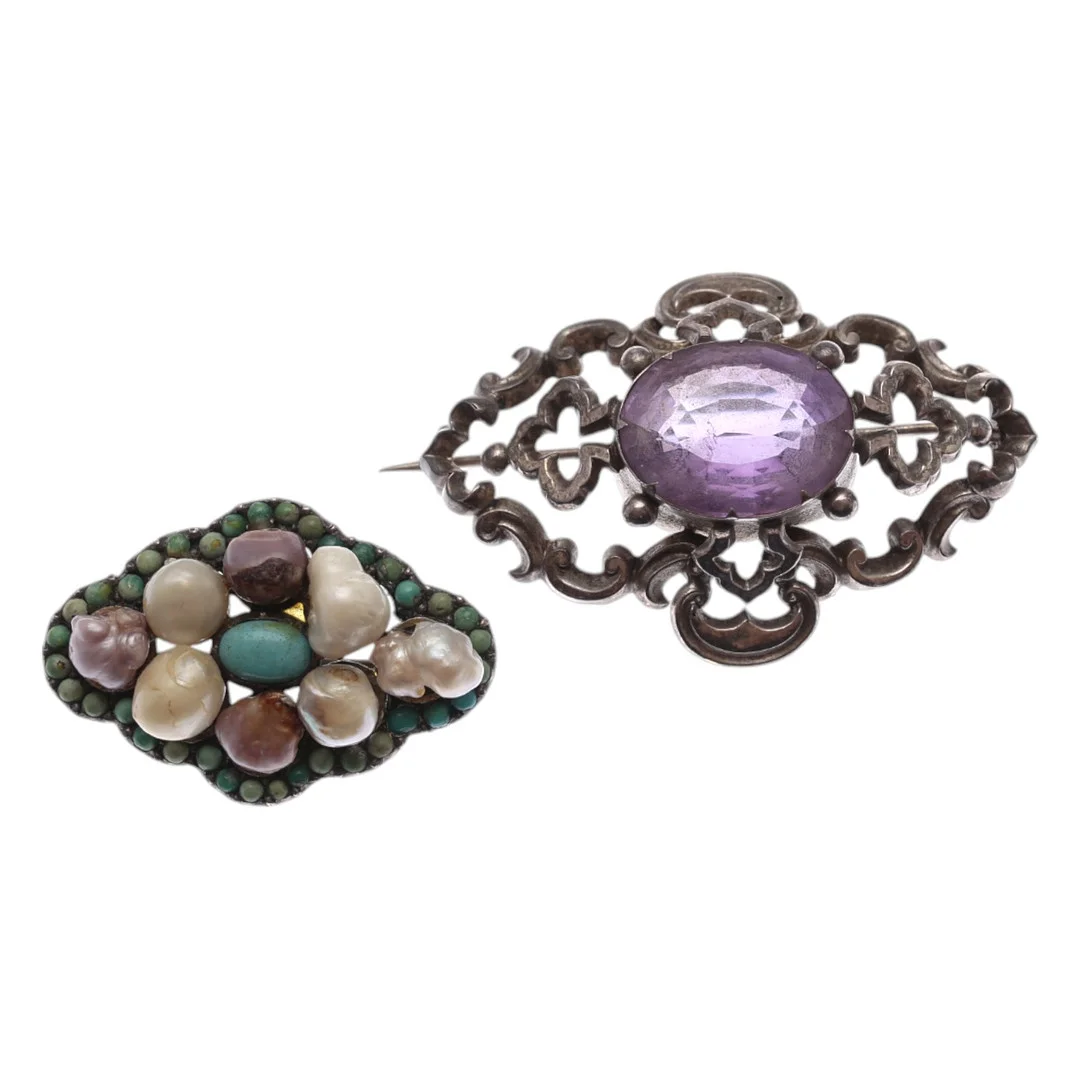 Gemstones brooches, second third of the 20th Century. — Brooches & Pendants — Balclis