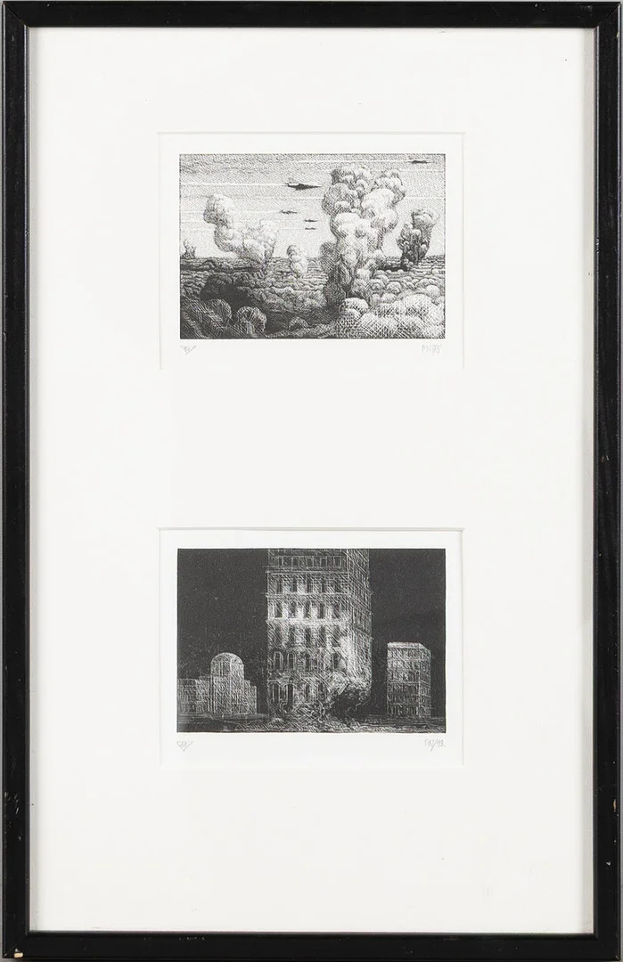 PALLE NIELSEN (DANMARK, 1920-2000). Tryck, 2 st, signerade PN/75 & PN/93. — Engravings & Prints — Stockholms Auktionsverk Helsingborg