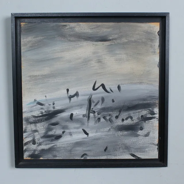 UNBEKANNTER KÜNSTLER. Öl auf Holzplatte, '' Ohne Titel '' (1991).