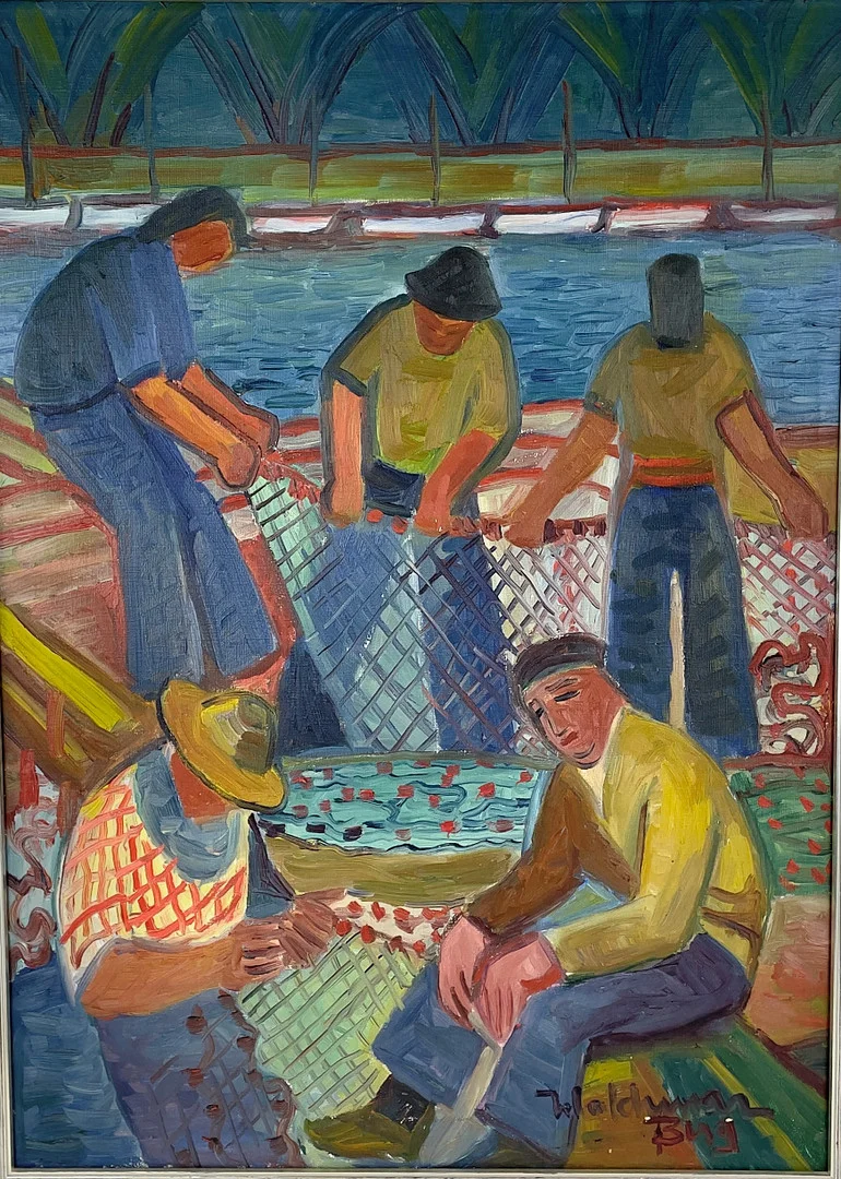 WALDEMAR BERG ( f.1899, död okänt år), olja på duk, "Kabode Palos, Espana", signerad. — Paintings — Roslagens Auktionsverk