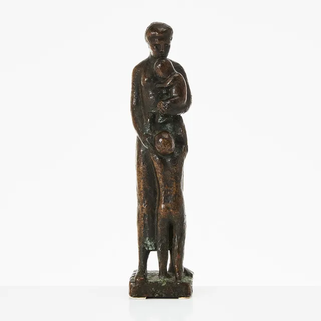 AXEL WALLENBERG (1898-1996). Mor med barn, skulptur, brons, monogramsignerad AW, 1/9.