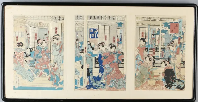 TRIPTYK, träsnitt, Japan.
