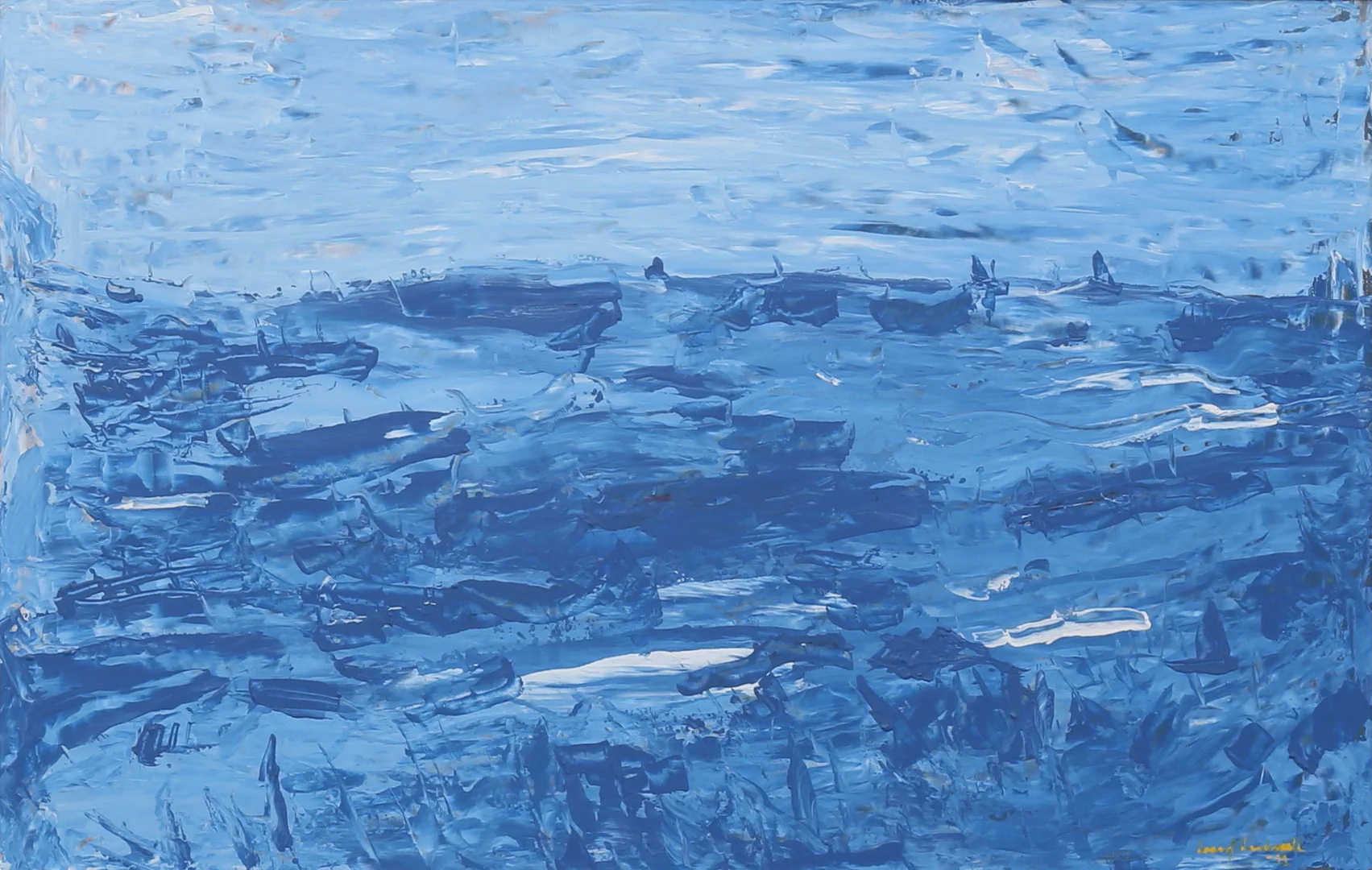 BENGT LINDWALL. Olja på pannå, hav, signerad, daterad -72. — Paintings — Auktionshuset Thelin & Johansson