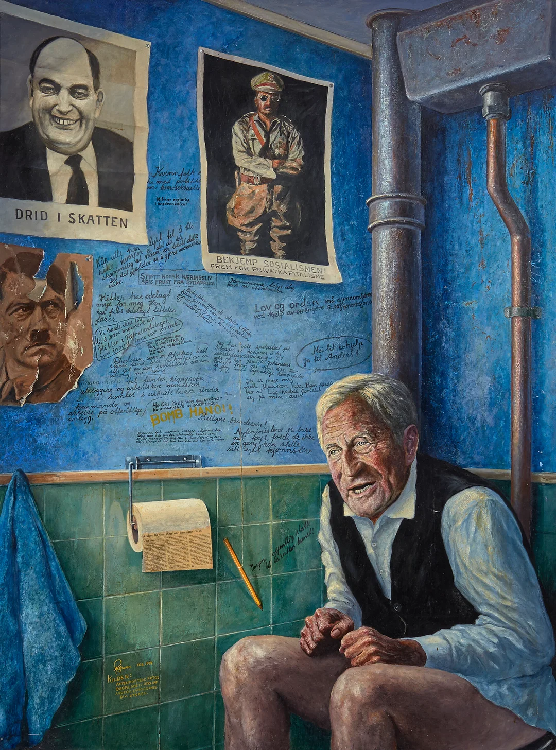 Groven, Rolf — "Blå ekskremisme" 1973 — Kunst/Maleri — Blomqvist