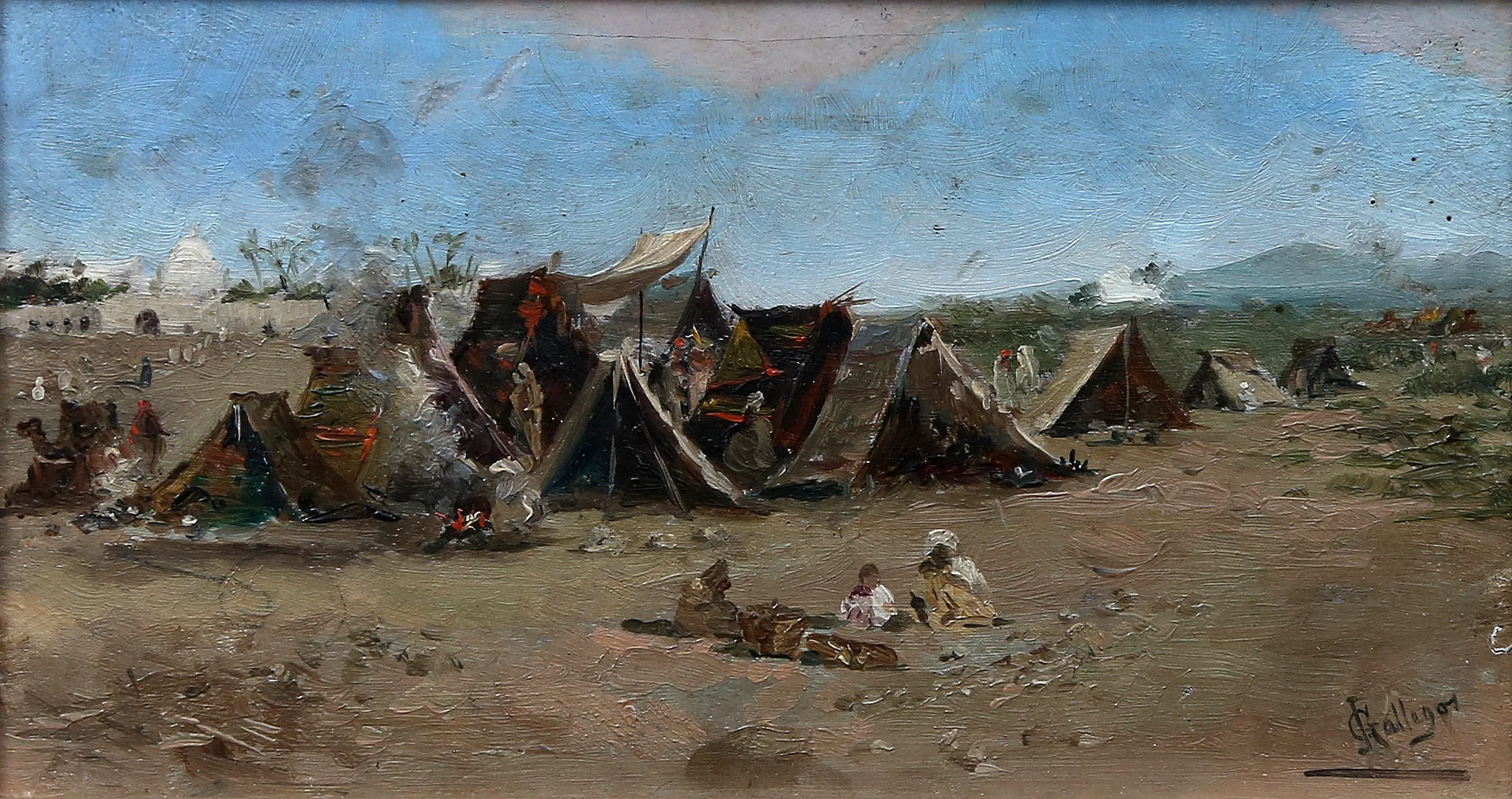 JOSÉ GALLEGOS Y ARNOSA. Arab camp. — Paintings — Balclis