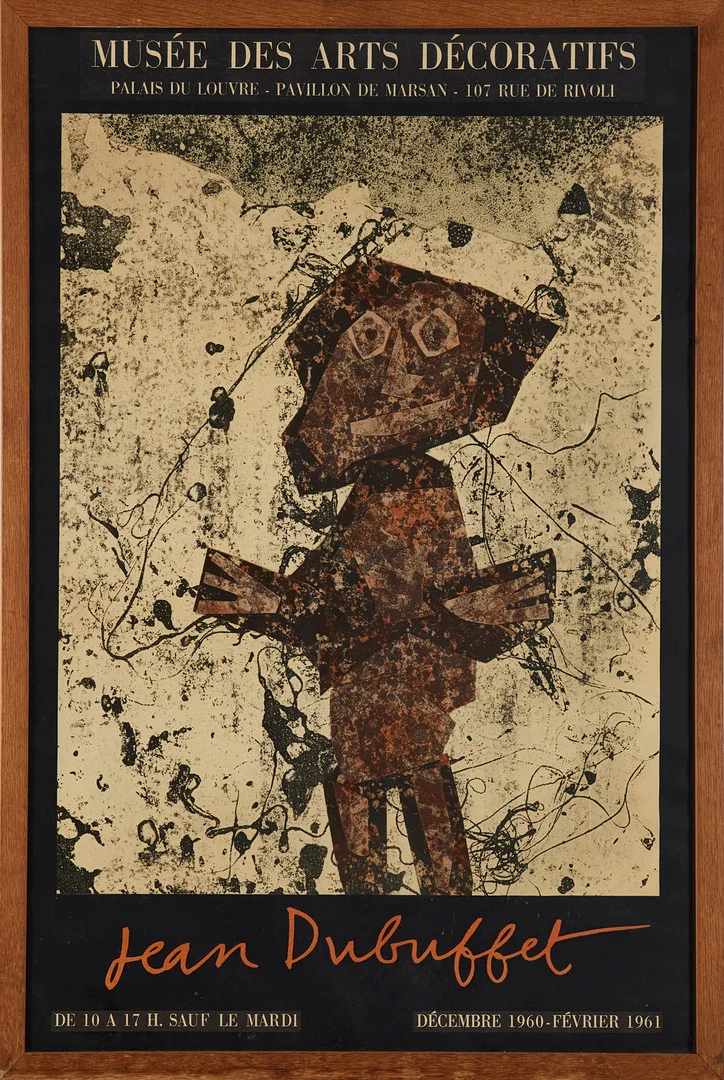 JEAN DUBUFFET. EFTER. Litografisk utställningsaffisch, 1960. "Musée des Arts Décoratifs Jean Dubuffet 1960-1961". — Engravings & Prints — Stockholms Auktionsverk Magasin 5