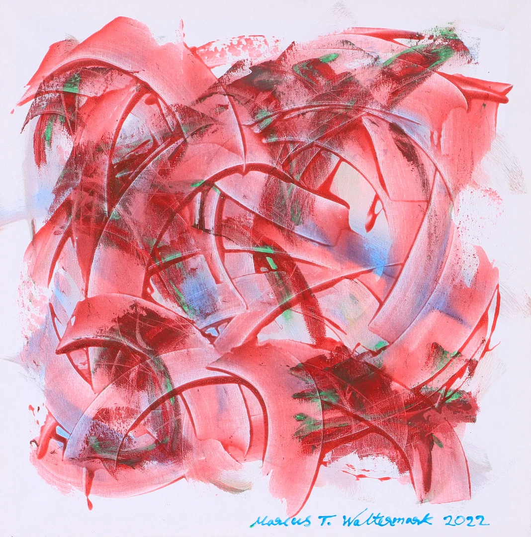 MARCUS WALTERMARK. "Red enigma", olja på duk, signerad 2022. — Paintings — Helsingborgs Auktionskammare