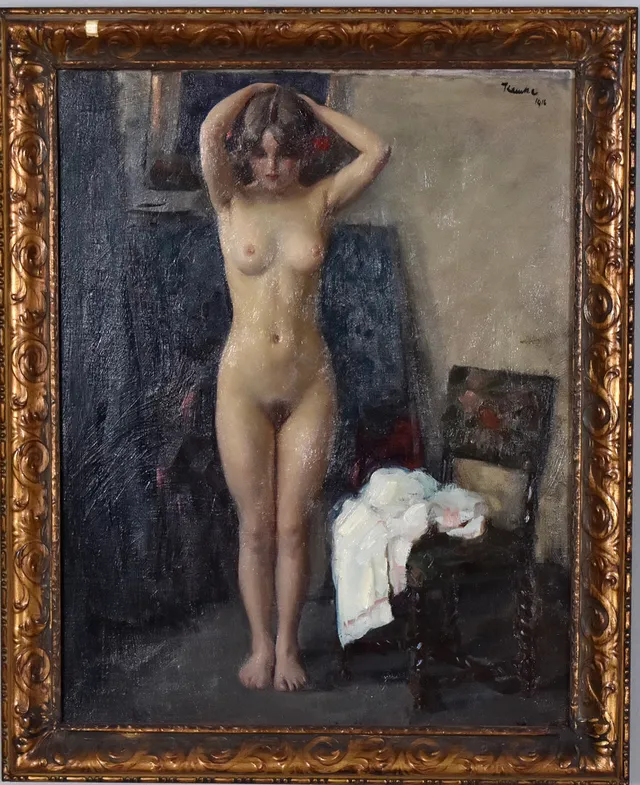 IVAR KAMKE (1882-1936). Olja på duk uppfodrad på pannå.