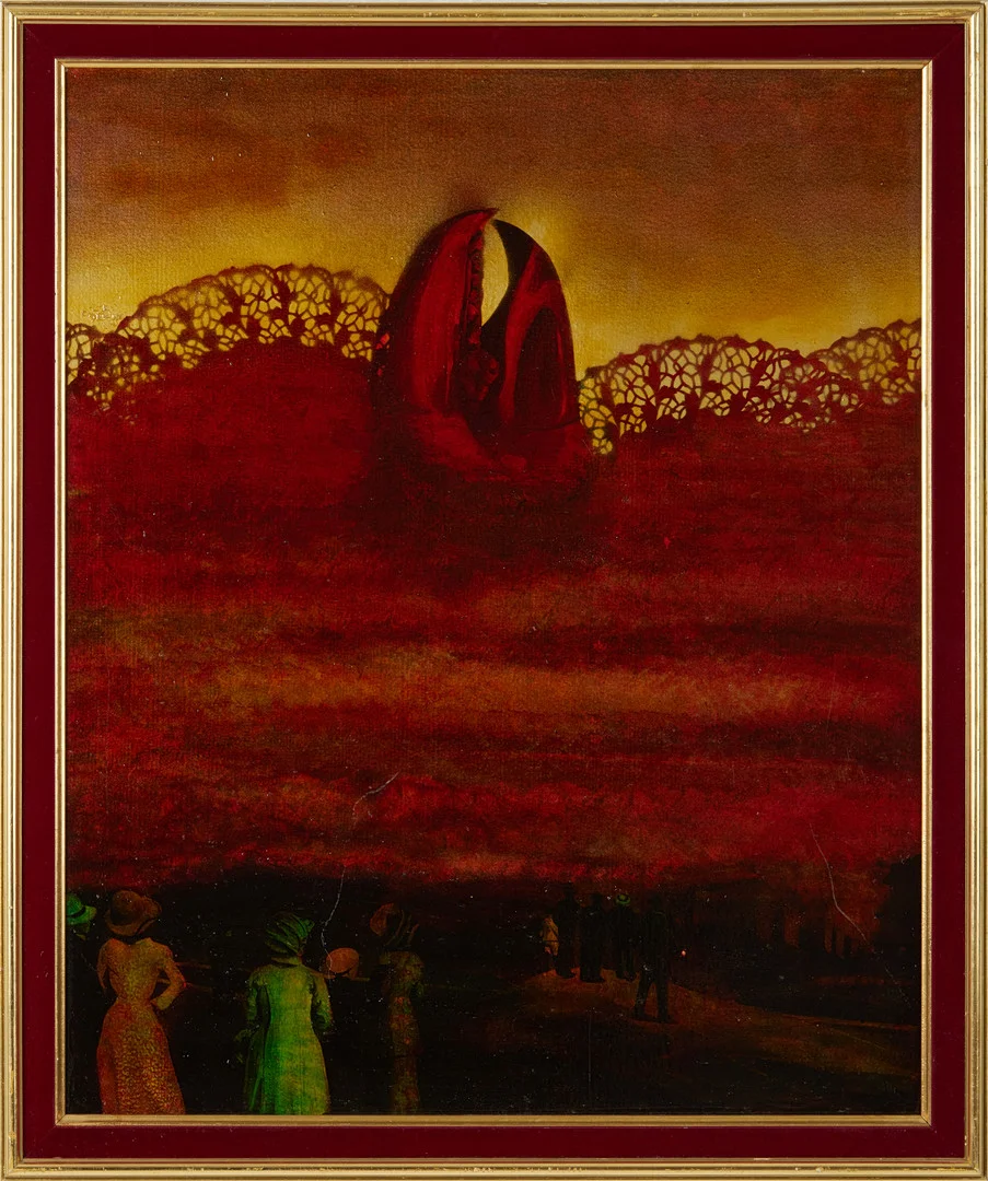 PHILIPPE COLLAGE (FÖDD 1943). komposition, olja på pannå, signerad och daterad 1972. — Paintings — Stockholms Auktionsverk Magasin 5