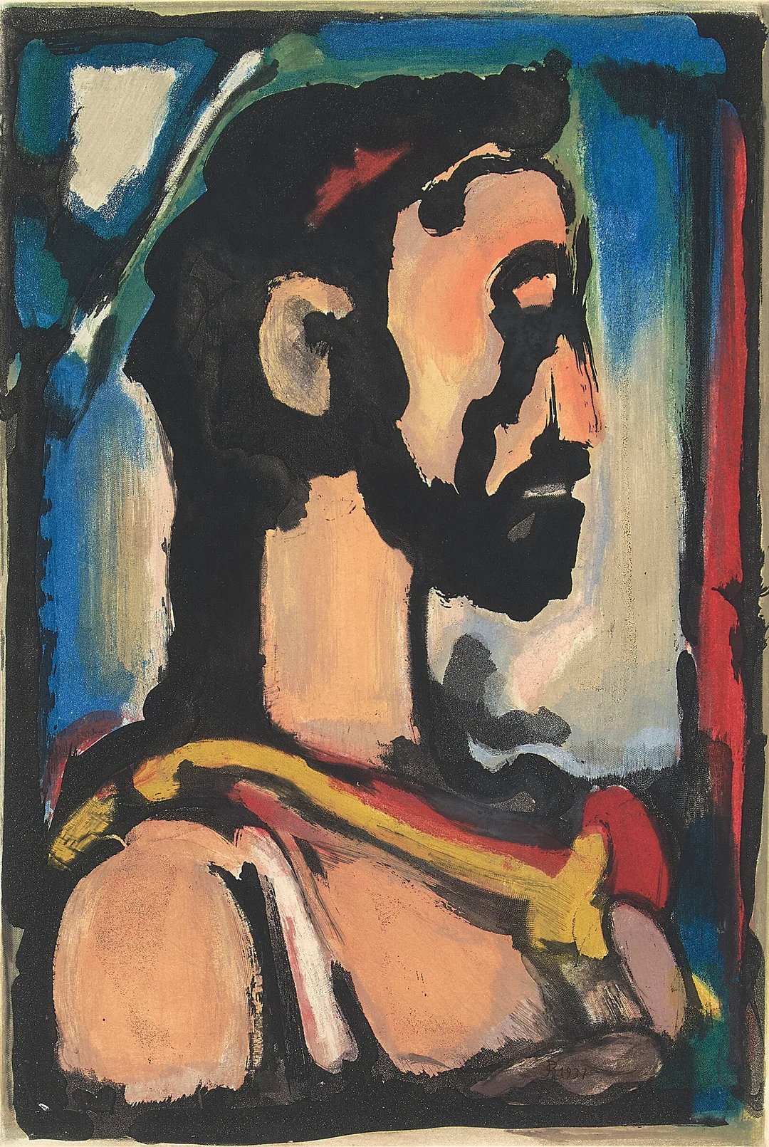 Rouault, Georges — "Christ en profil, à droite" 1937 — Kunst/Grafikk — Blomqvist