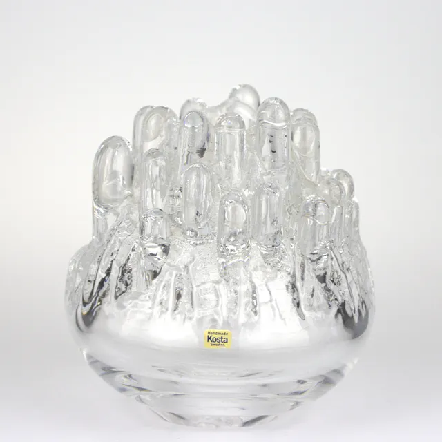 GÖRAN WÄRFF. Ljuslykta, "Polar", glas, signerad, etikettmärkt, Kosta.