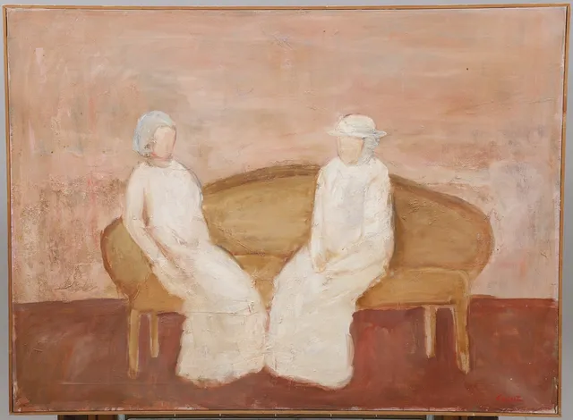 LARS WELLTON. "Ensamhet", olja på duk, signerad, 1960-tal.