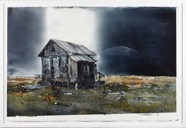 LARS LERIN (FÖDD 1954). Landskap med hus - Sibirien.