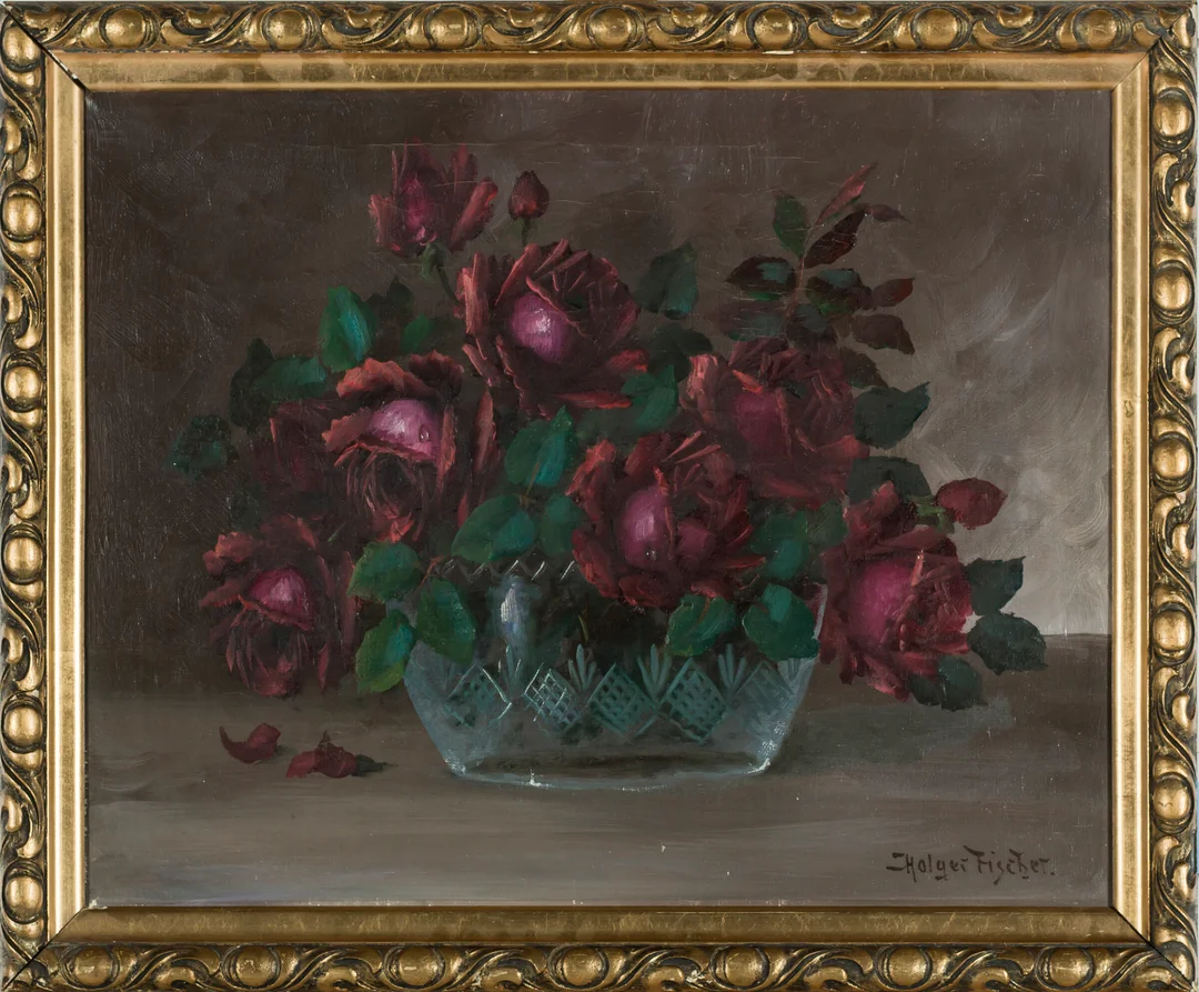Fischer, Carl Holger — Stilleben med roser — Kunst/Maleri — Blomqvist