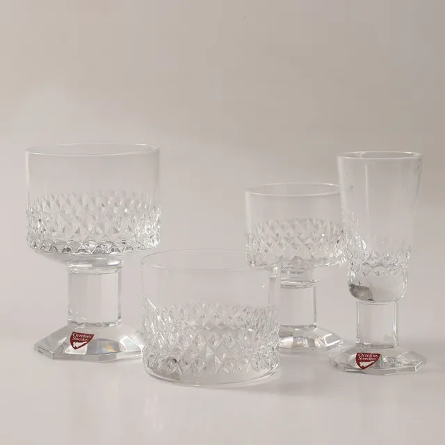 NILS LANDBERG. Glasservis, 47 delar, "Gustav II Adolf", Orrefors.