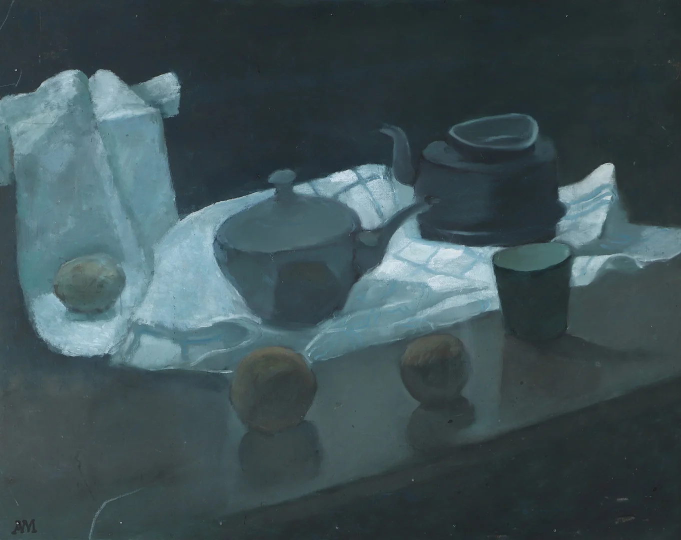 ARNE MALMBORG. Stilleben, olja på pannå, signerad A.M. — Paintings — Helsingborgs Auktionskammare