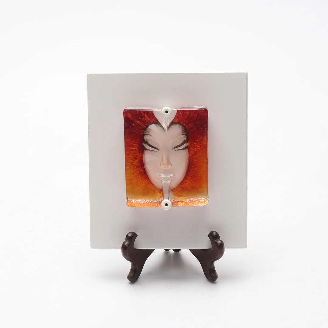 MATS JONASSON. Glasskulptur monterad på platta. — Art glass — Gomér & Andersson Linköping