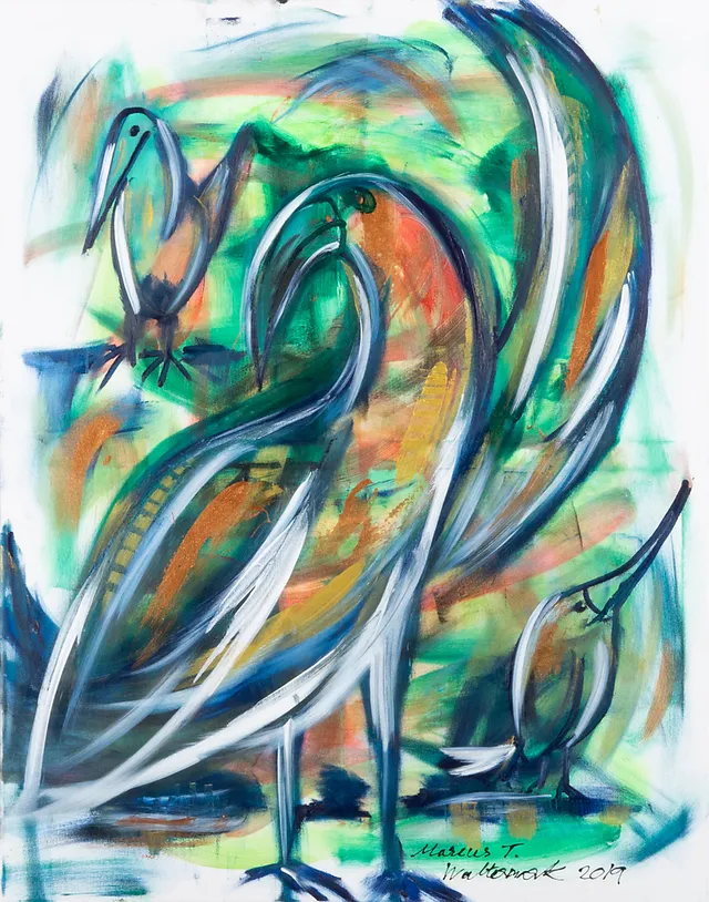 MARCUS WALTERMARK. "Choosing freedom", olja på duk, signerad 2019.