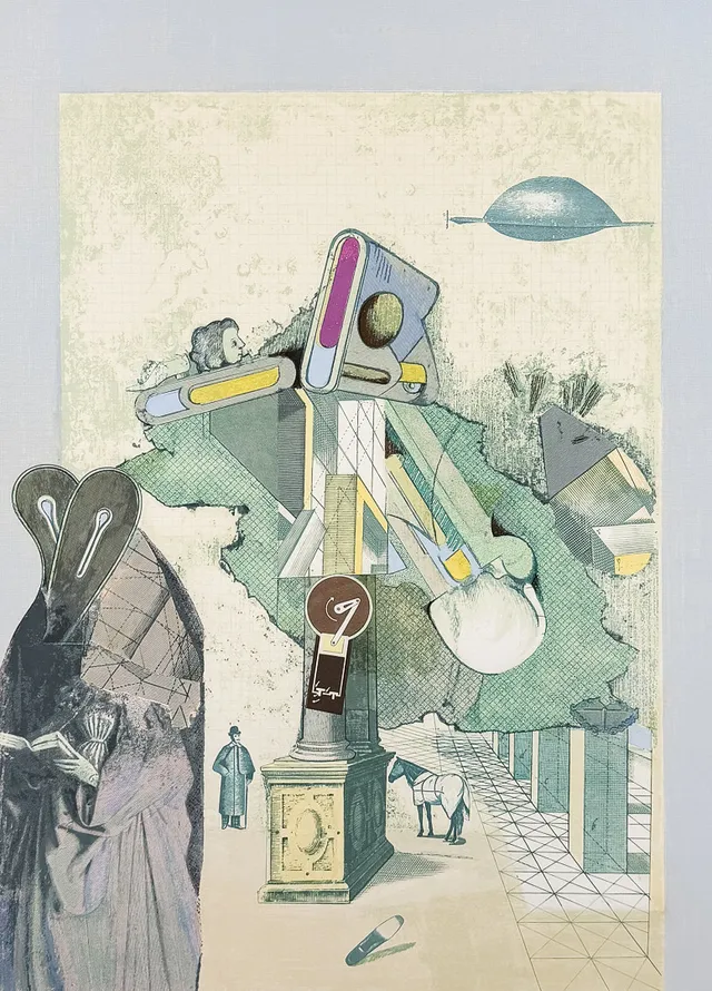 ENDRE NEMES. FÄRGLITOGRAFI, "Tvillingnunnor", Signerad och daterad 1977, Numrerad 49/150.