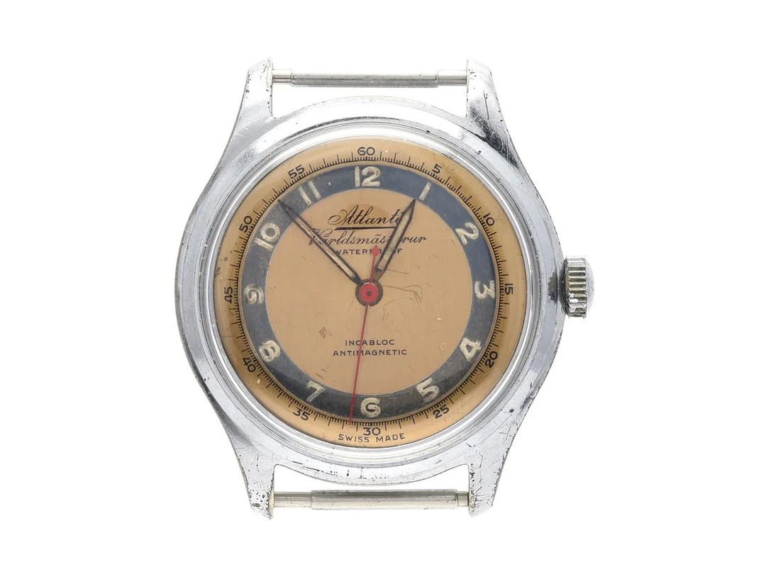 Atlantic Incabloc Antimagnetic Världsmästarur Ø36mm manuell plastglas, saknar länk — Klockor/Antima — Kaplans
