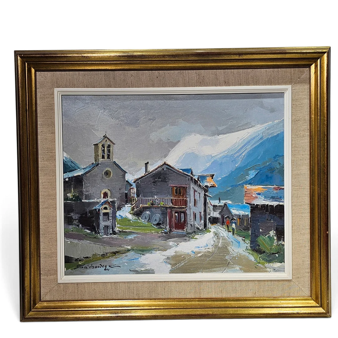 FRANCESC GALOBARDES. "Llort-Andorra", óleo sobre lienzo. — Paintings — Arce Auctions