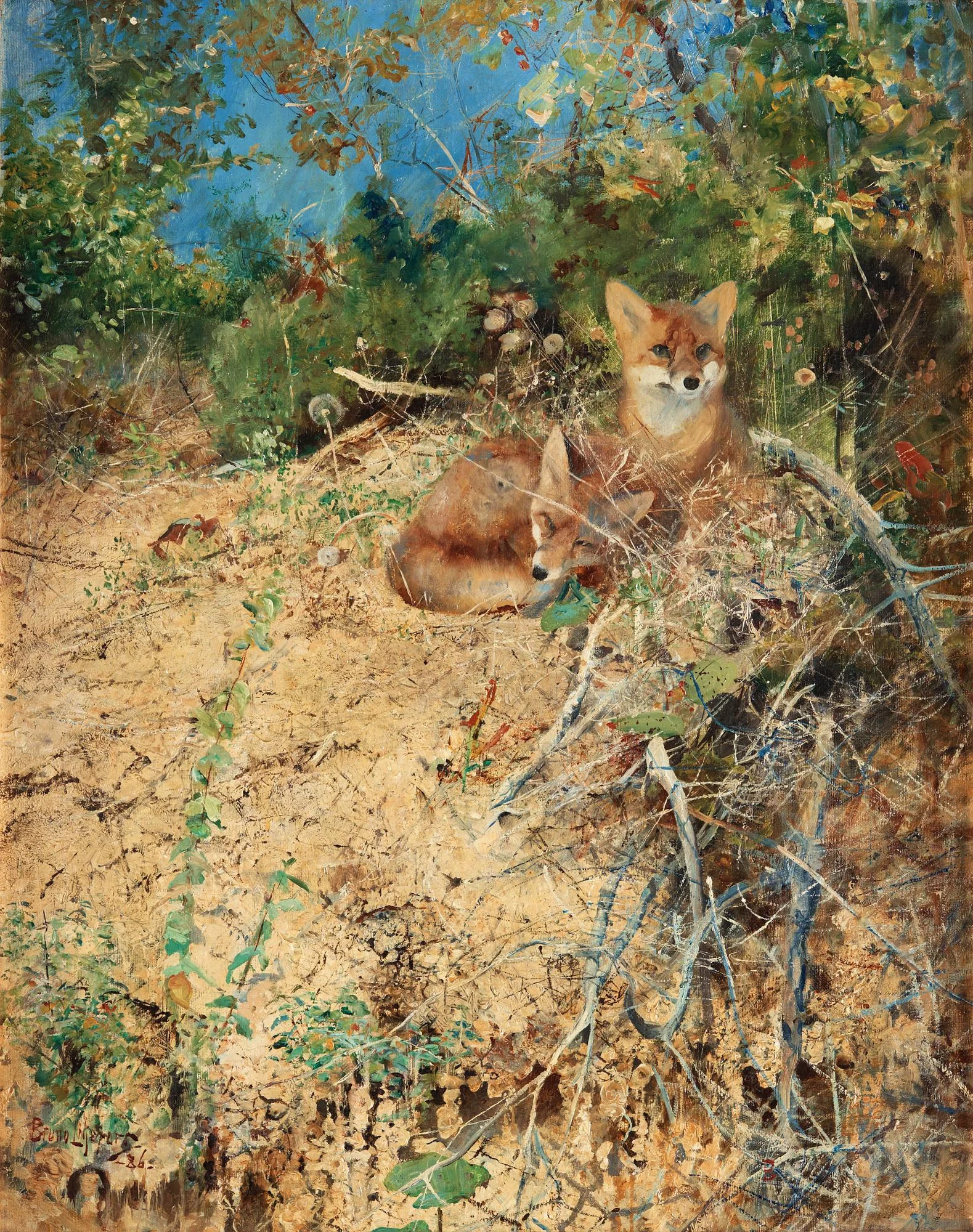 Bruno Liljefors, "Rävar". — Bukowskis