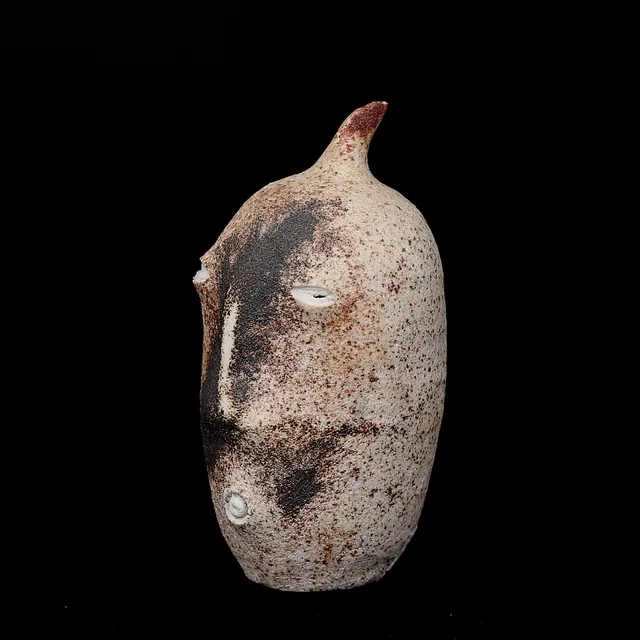NILS GUNNAR ZANDER. Skulptur i stengods, ansikte, signerad N G Zander.