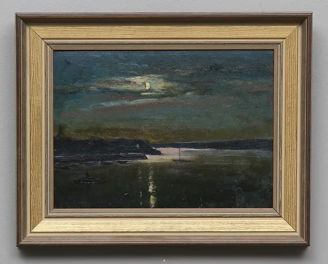 ERNST SMITH. Olja på pannå. Signerad E Smith.