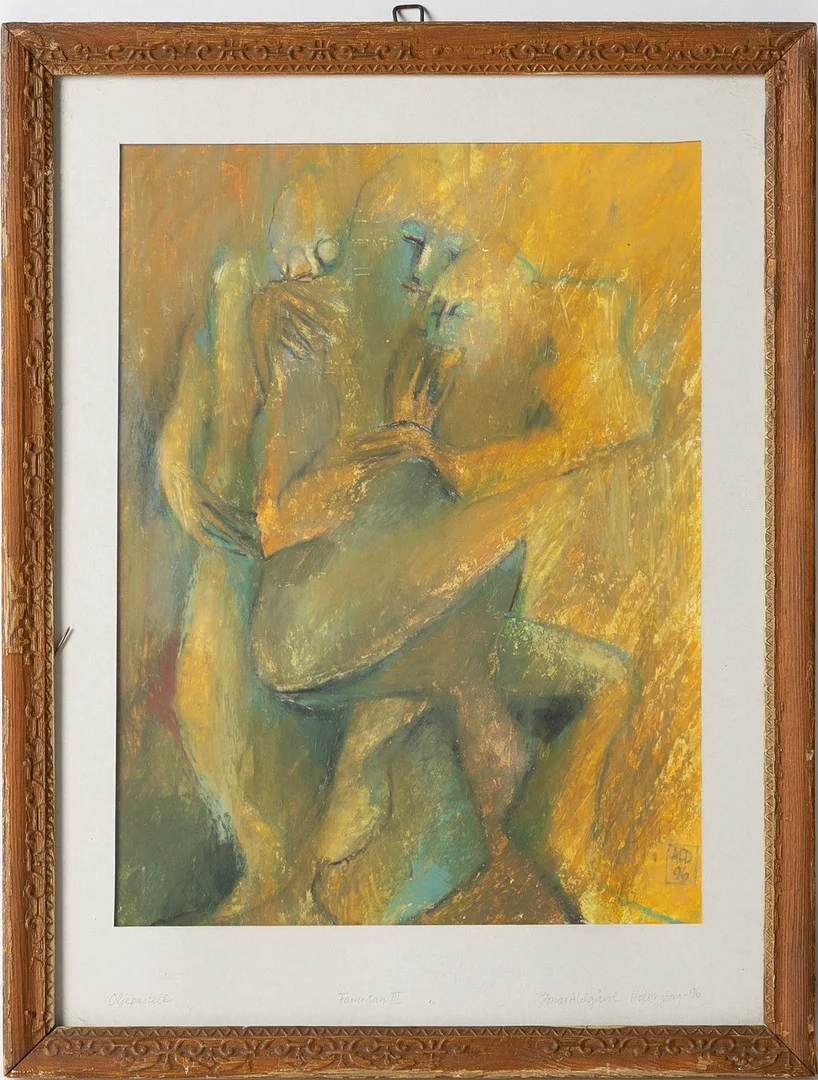 JONAS ALDGÅRD (1963-2002). "Famntag III", oljepastell på papper. — Paintings — Stockholms Auktionsverk Helsingborg