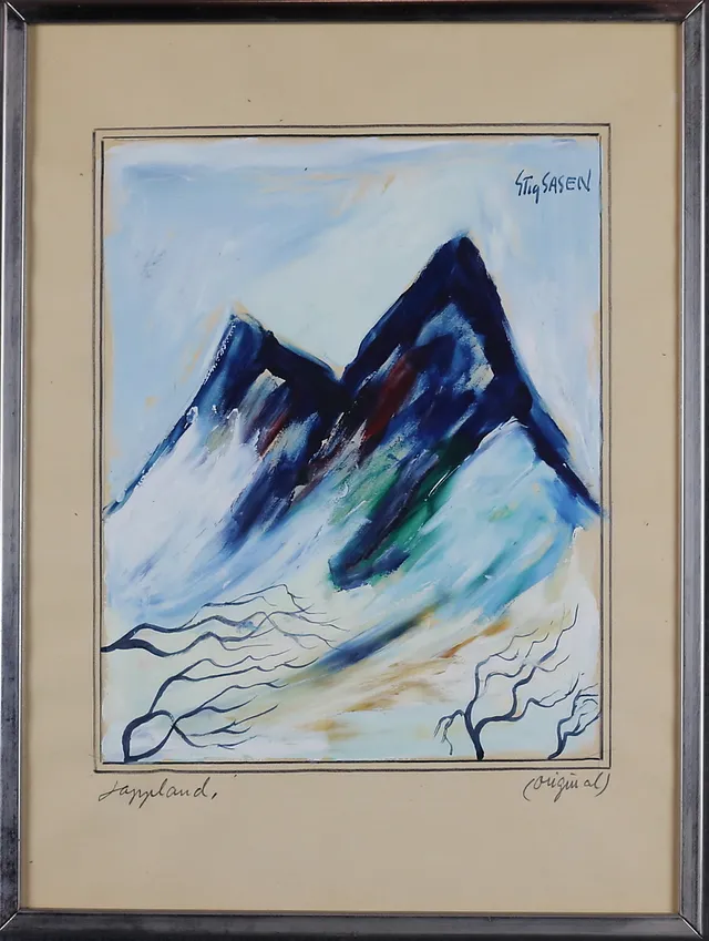 STIG SASEN. Olja på papper, "Lappland" signerad.