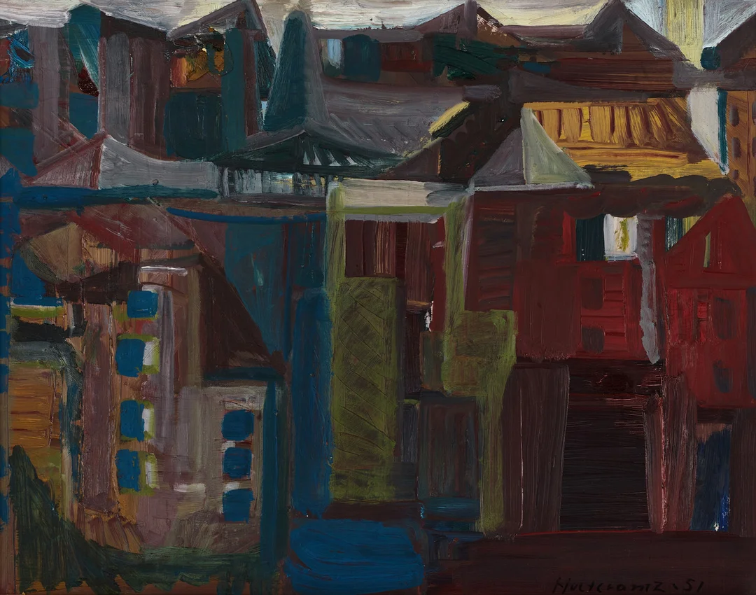 TORE HULTCRANTZ (1923-1998). "Hus i Antibes", signerad och daterad -51, olja på pannå. — Paintings — Crafoord Auktioner Stockholm