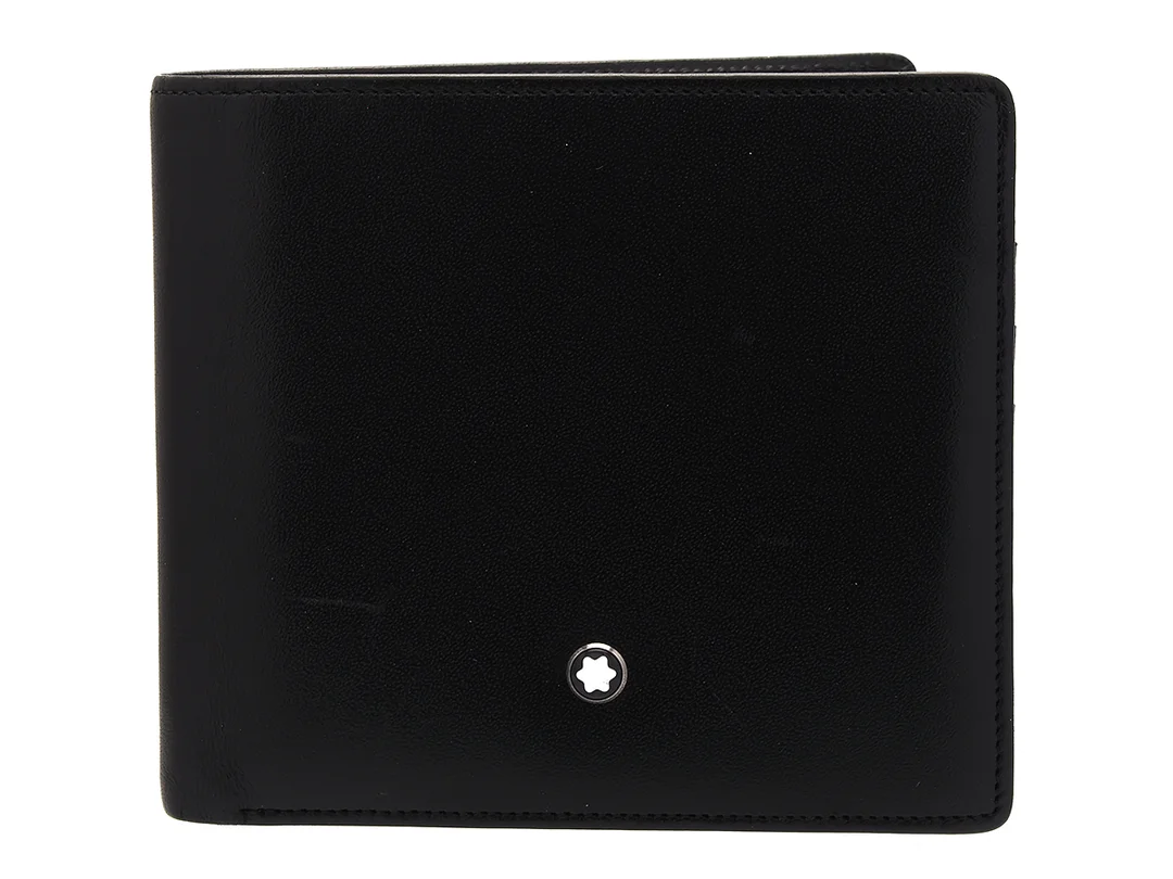 PLÅNBOK, MONTBLANC, svart läder, 8st kontokortsfack, sedel, 10x9cm. — Accessoarer/Plånböcker — Kaplans