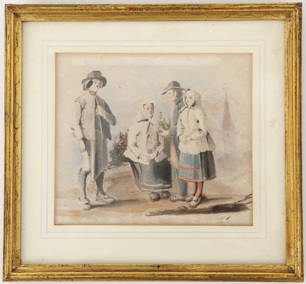 FRITZ VON DARDEL. 1817-1901. Akvarell, motiv från Dalarna, signerad. — Paintings — Auktionsverket Engelholm