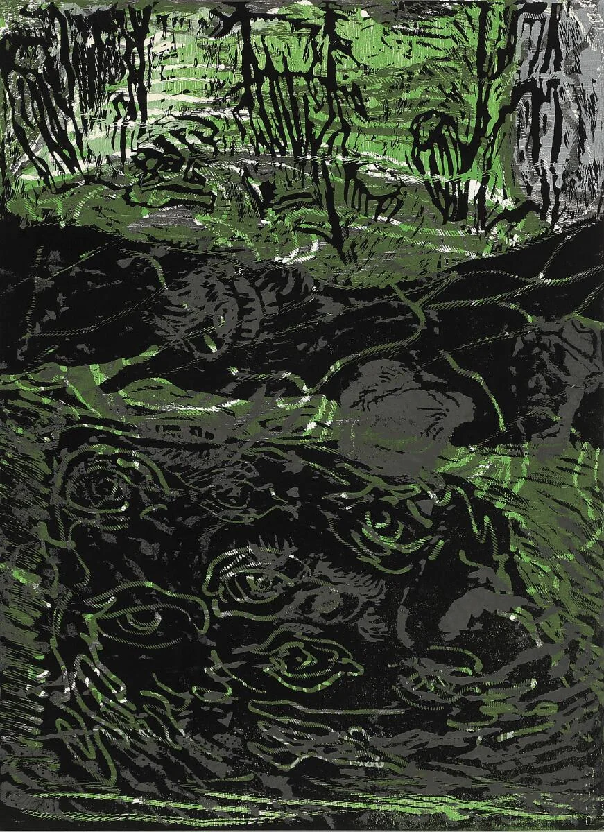 Untitled. Signed PK 88, 2/10. Woodcut in colours. Sheet size 70×51 cm. Unframed. — Modern Prints/Modern art — Bruun Rasmussen