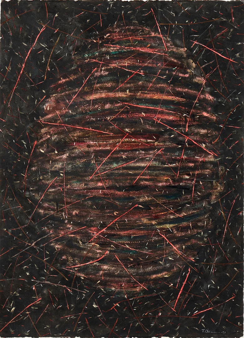 TORBJÖRN ÖSTMAN (FÖDD 1948). "Microb II", signerad och daterad -90, blandteknik på papper. — Paintings — Crafoord Auktioner Stockholm