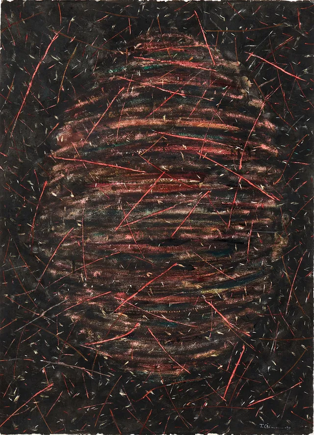 TORBJÖRN ÖSTMAN (FÖDD 1948). "Microb II", signerad och daterad -90, blandteknik på papper.