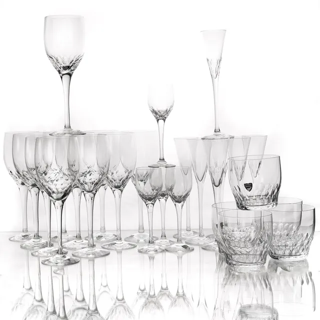NILS LANDBERG. Glasservis, "Prelude", Orrefors, 27 delar.