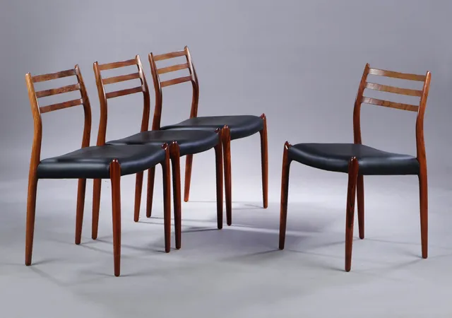 Niels O. Møller. A set of four chairs, Model 78 (4)