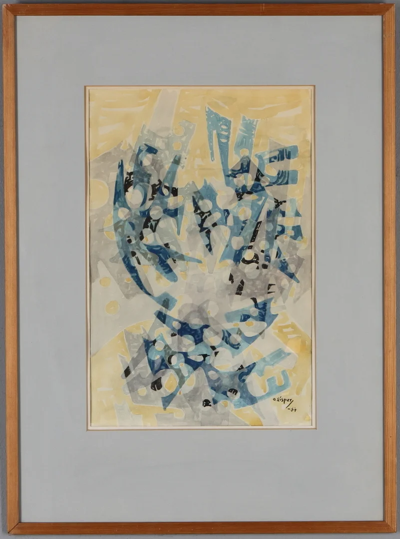 OLLE LISPER. "Festivitas", akvarell, signerad samt dat -64. — Paintings — Auktionshuset Kolonn