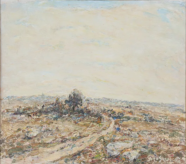 SVEN SVENSSON. OLJA på pannå "Trädet" signerad, 1900-tal.