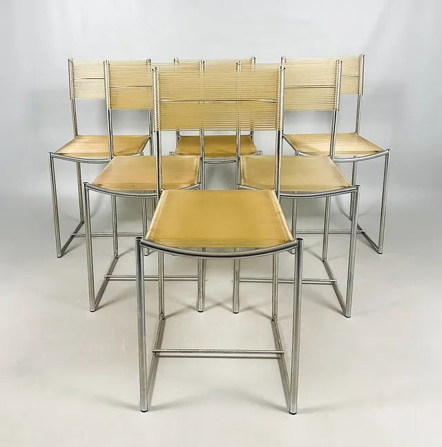 GIANDOMENICO BELOTTI. STOLAR, 6 st, sk "Spaghetti Chair", Alesi, Italien.