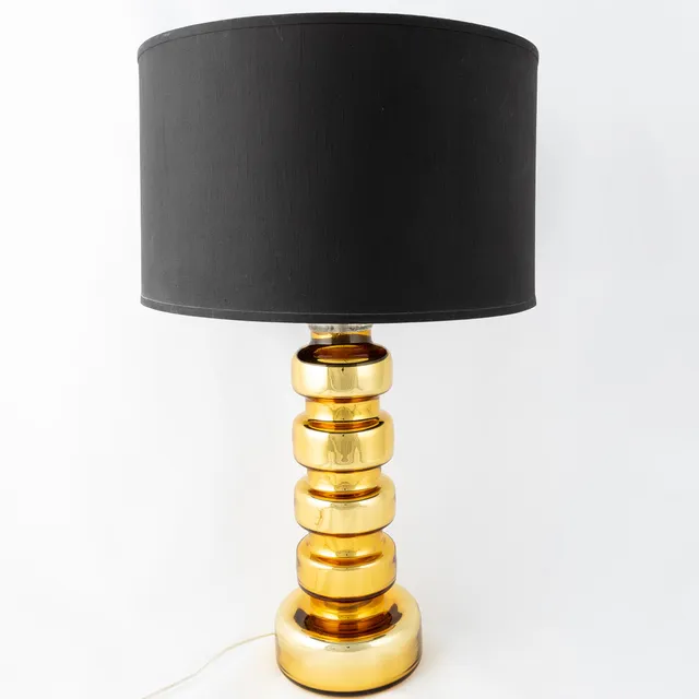 GUSTAV LEEK. Bordslampa, glas, Orrefors.