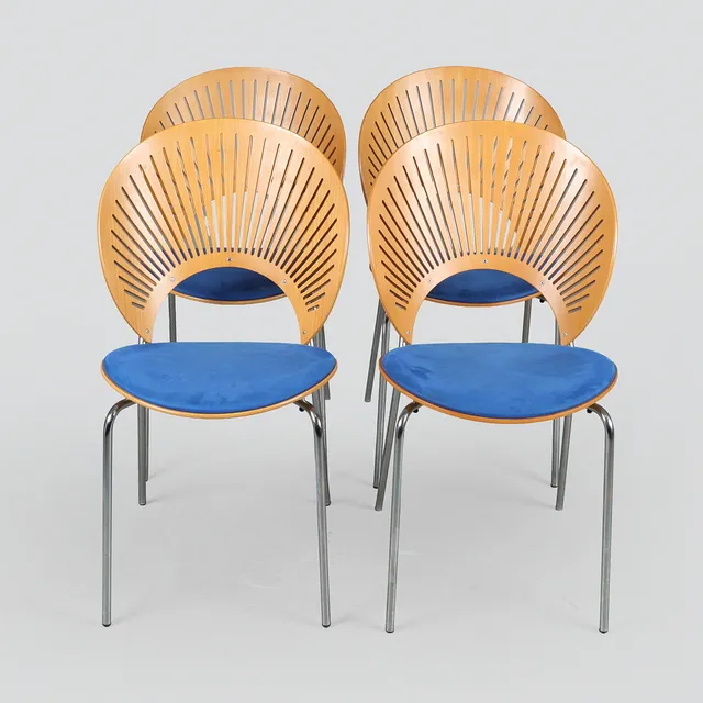 NANNA DITZEL. Fredericia Furniture. Et sæt på fire "Trinidad" stole af bøg (4).