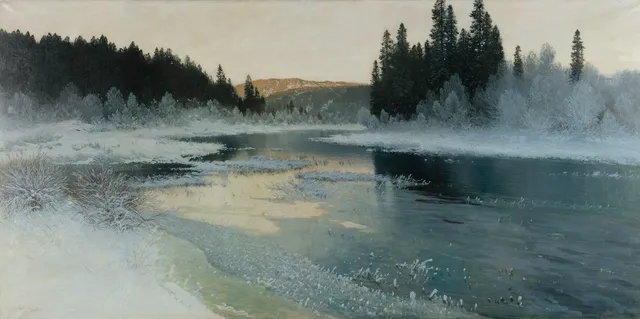 Skramstad, Ludvig — Elvelandskap i vinterprakt