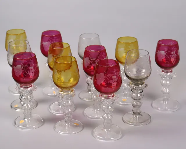 VINREMMARE, Trelleborgs Glasbruks, 1900-talets första hälft, 12 st.